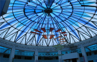 Colored Flat / Curved Tempered Glass For Skylight Decorative CE