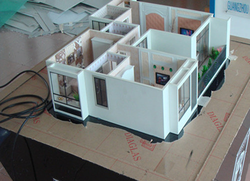 Bangunan komersial Miniatur Model Arsitektur Dengan Lighting System