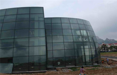 Arsitektur Curved 19mm Insulated Kaca Tempered Dengan Aluminium Bingkai