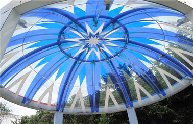 Berwarna Flat / Curved Kaca Tempered Untuk Skylight Dekorasi CE