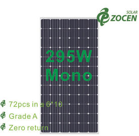 295W Kaca Tempered Monocrystalline Panel Surya Dengan Anti - Reflektif Coating