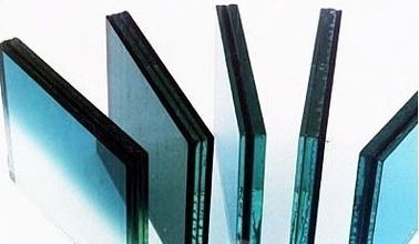 Biru, abu-abu Pvb Arsitektur Laminated Safety Glass, Dekorasi Laminated Kaca Panel